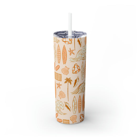 Skinny Tumbler with Straw, 20oz , surf