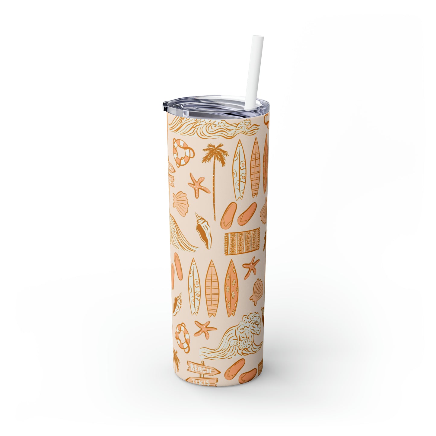 Skinny Tumbler with Straw, 20oz , surf