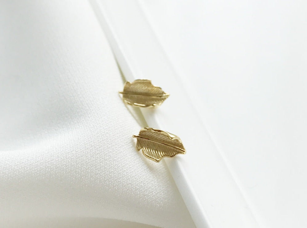 Palm Leaf Silver Carved Earring, Gold Leaf Earstud S925, Monstera Leaf Earstud, Banana Leaf Earrings