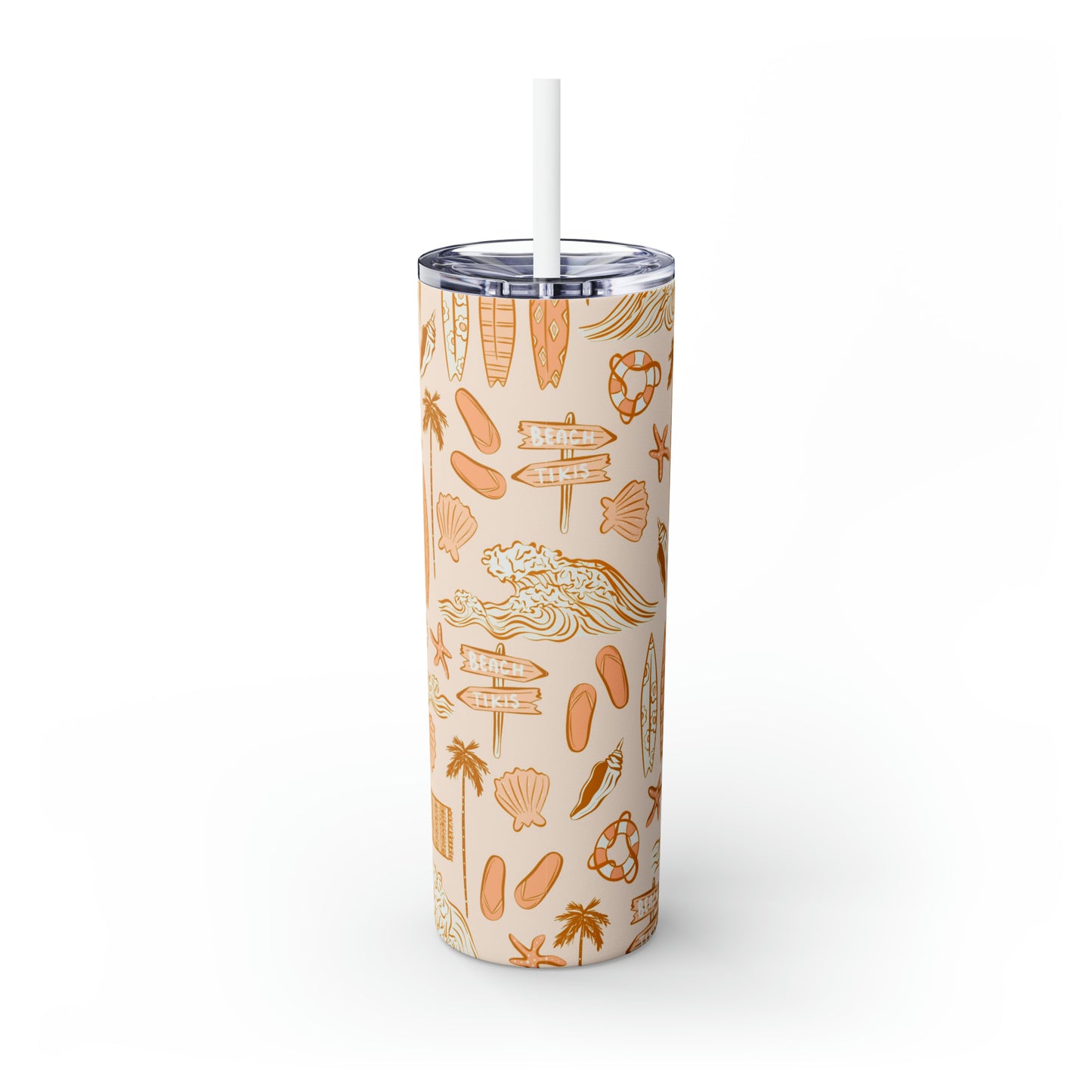 Skinny Tumbler with Straw, 20oz , surf