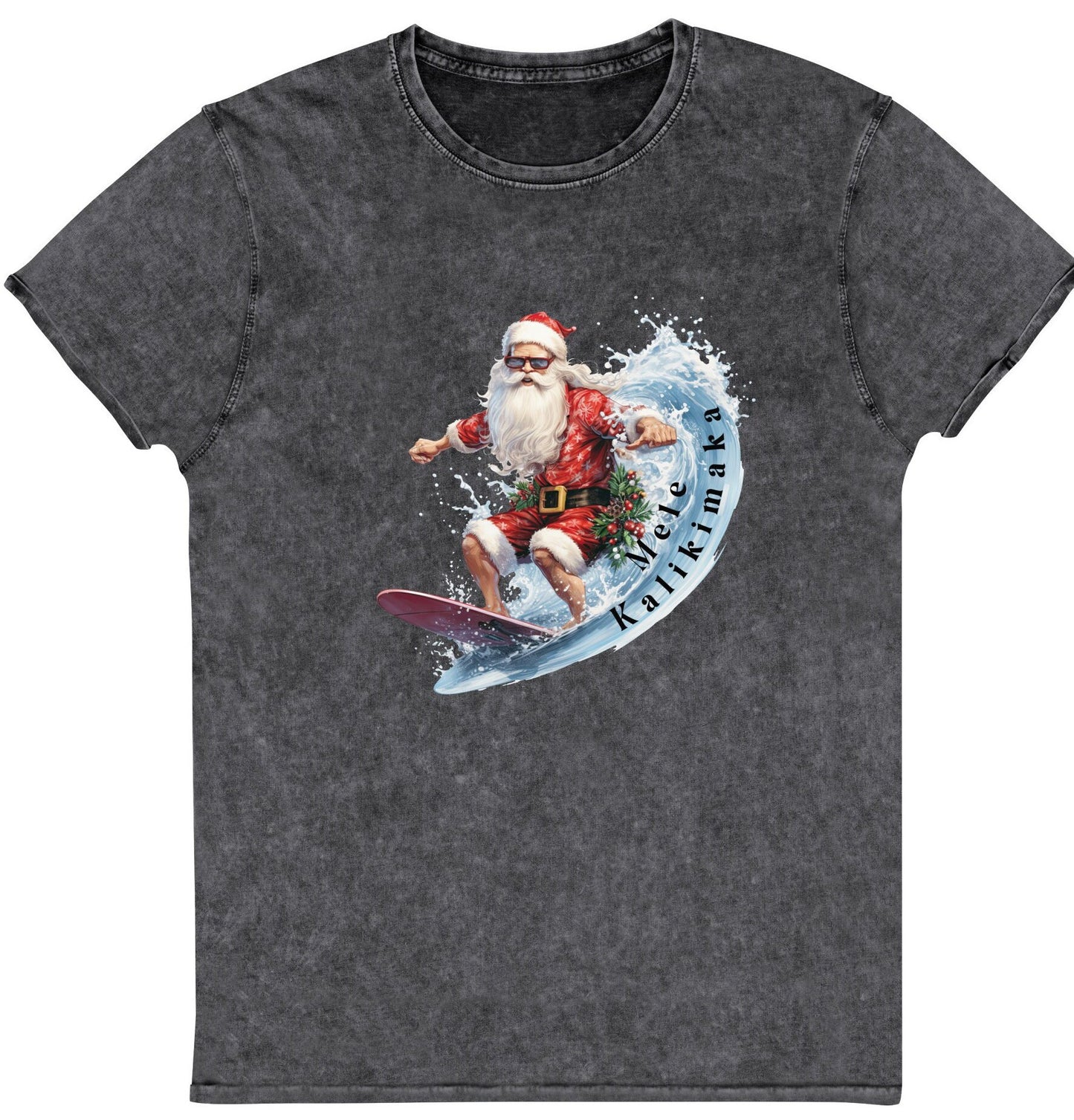 Christmas Tee, Santa surfing, Aloha Christmas, Mele Kalikimaka shirt, funny t-shirt, softest tee shirt, fun holiday wear