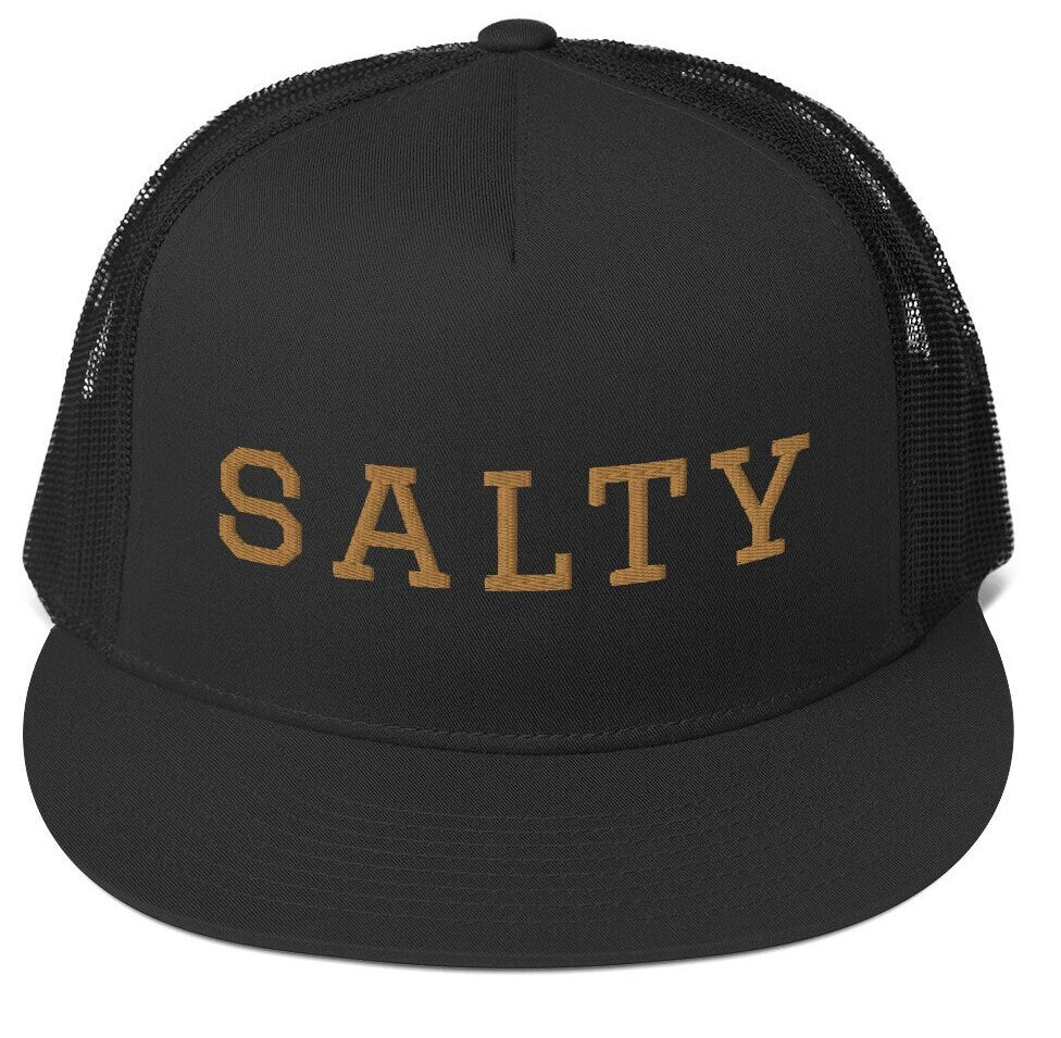 Trucker Hat Salty, Trucker Hat Salty Ocean Vibes, Snapback closure hat, multiple colors trucker hat, surfer hat, Christian New Year svg