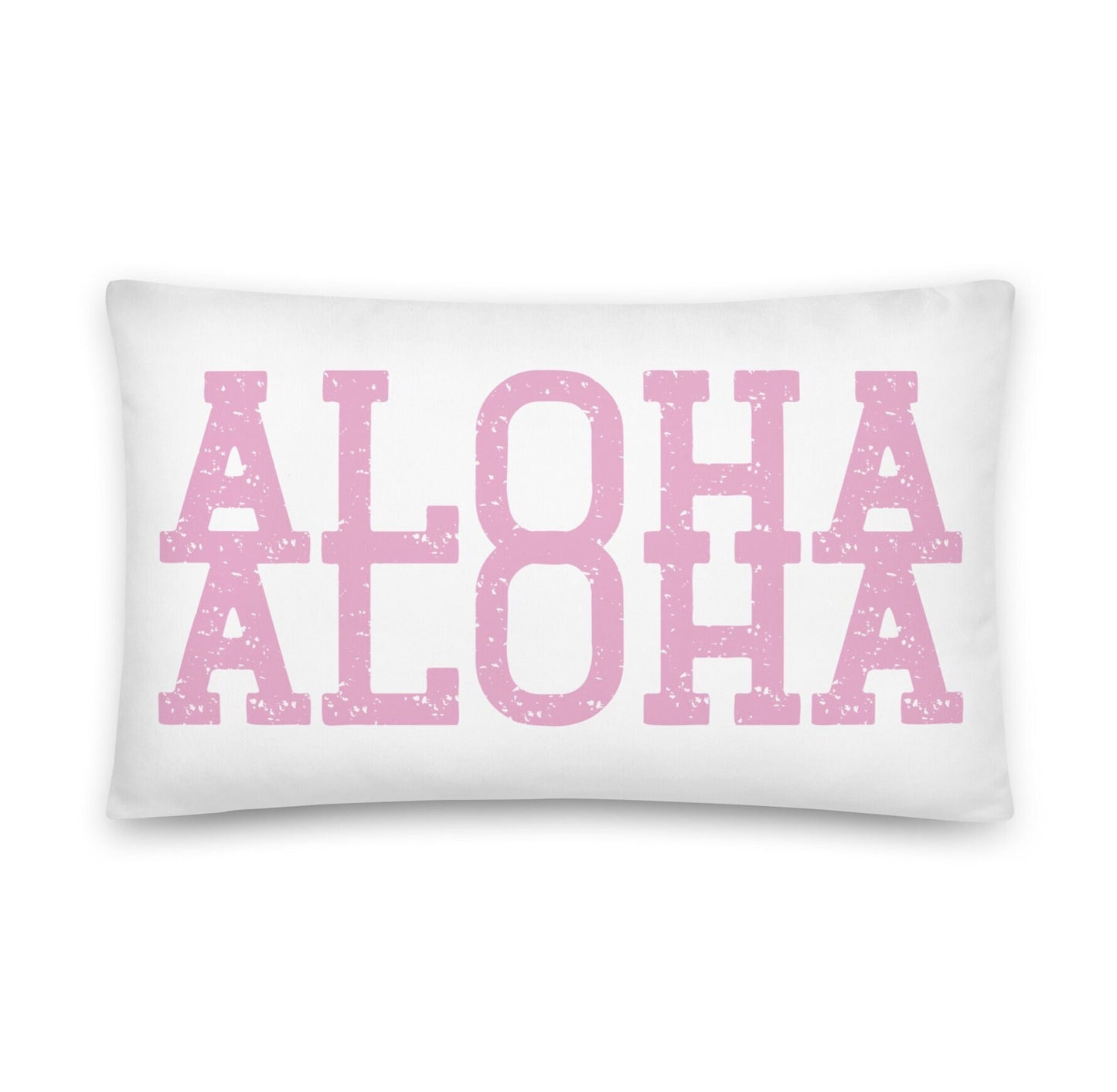 Aloha Throw Pillow Case and Insert, multiple sizes throw pillow, pink and white Hawaii island decor,