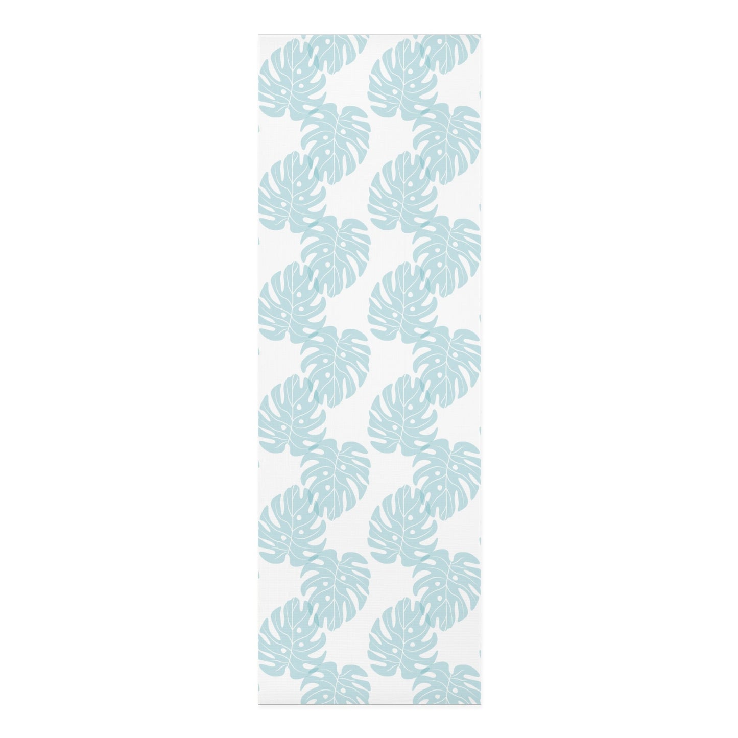 Yoga Mat Blue Monstera Leaf, Boho Tropical Style Nature Yoga Mat