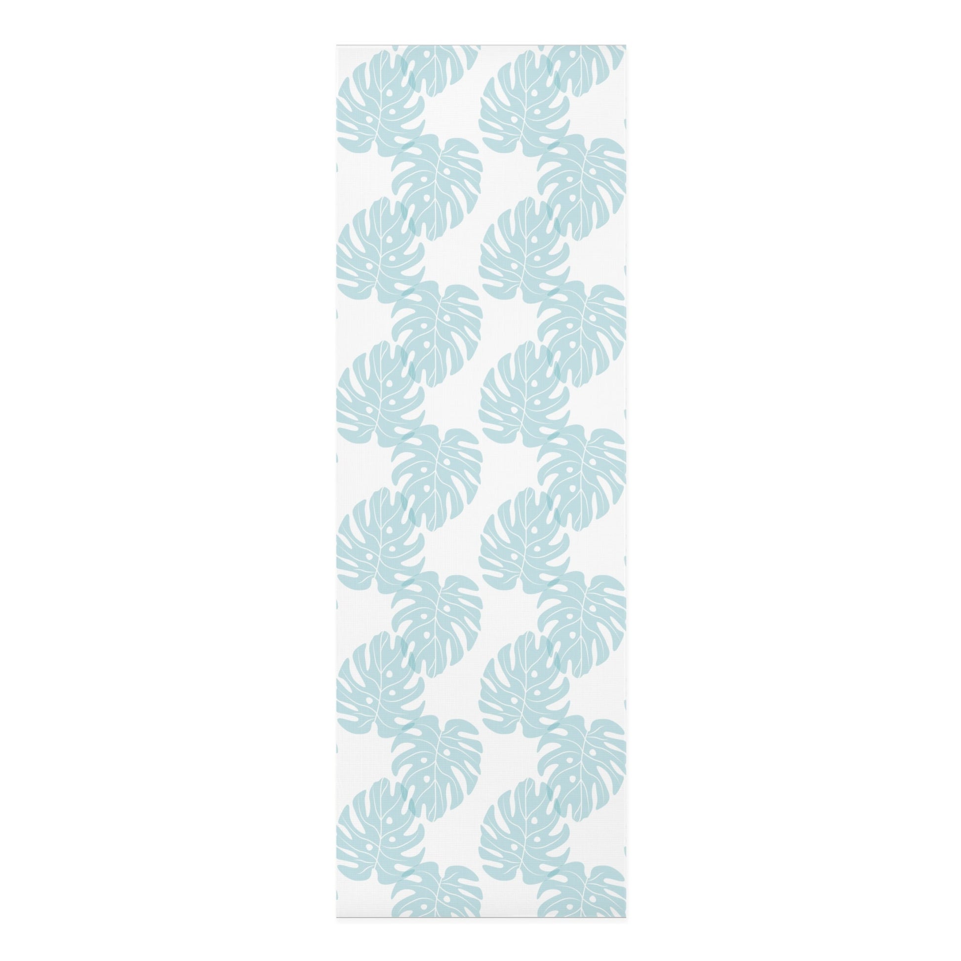 Yoga Mat Blue Monstera Leaf, Boho Tropical Style Nature Yoga Mat