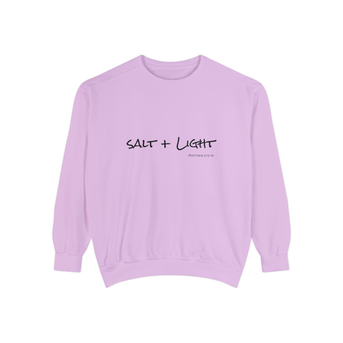 Salt + Light Matthew 5:13 Sweatshirt, Bible Verse Shirt in Comfort Colors, Christian Apparel Salt + Light scripture quote