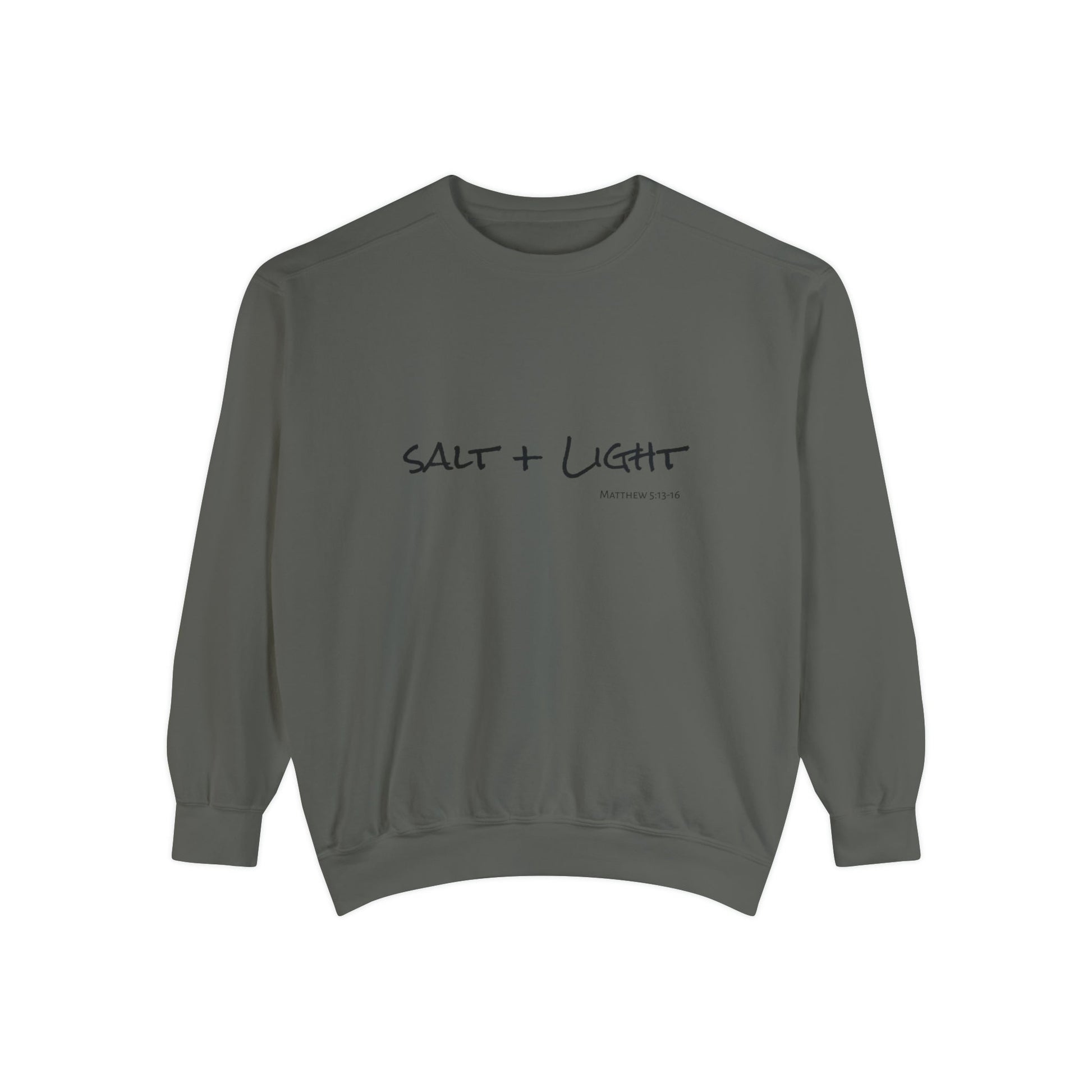 Salt + Light Matthew 5:13 Sweatshirt, Bible Verse Shirt in Comfort Colors, Christian Apparel Salt + Light scripture quote