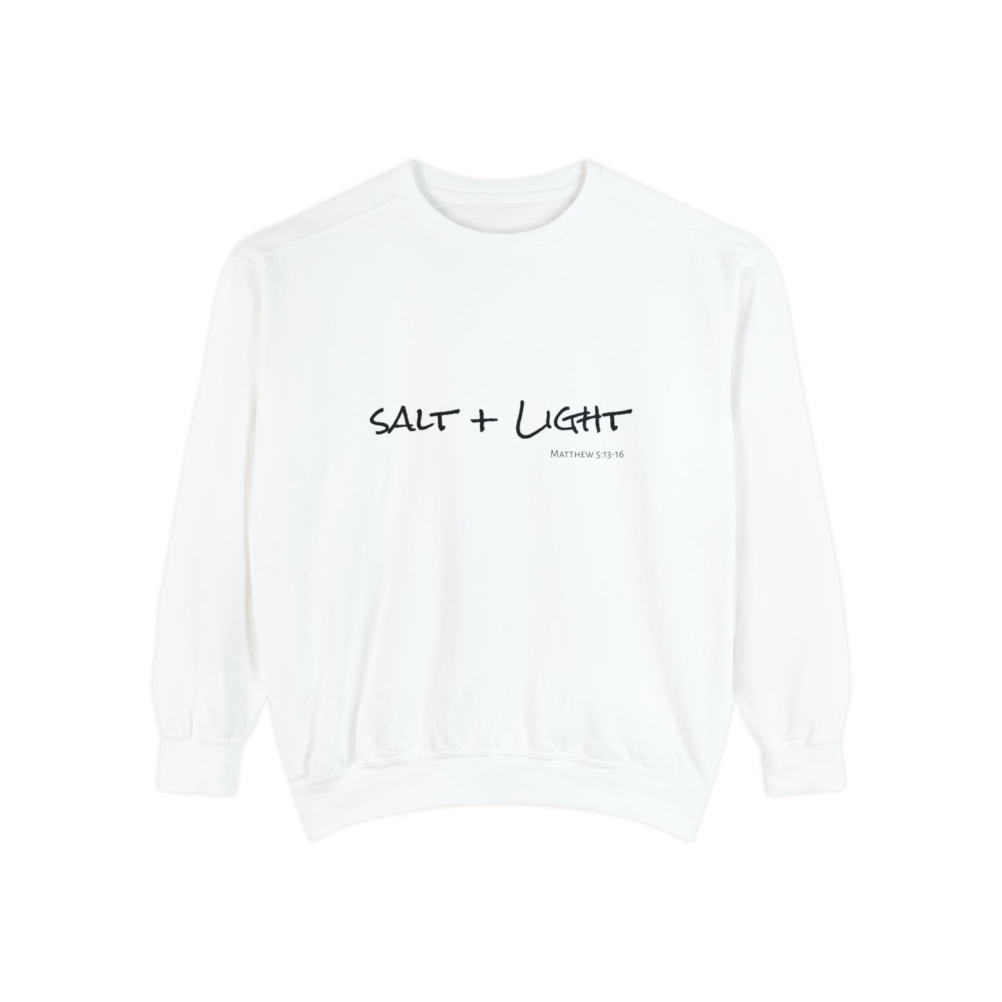 Salt + Light Matthew 5:13 Sweatshirt, Bible Verse Shirt in Comfort Colors, Christian Apparel Salt + Light scripture quote