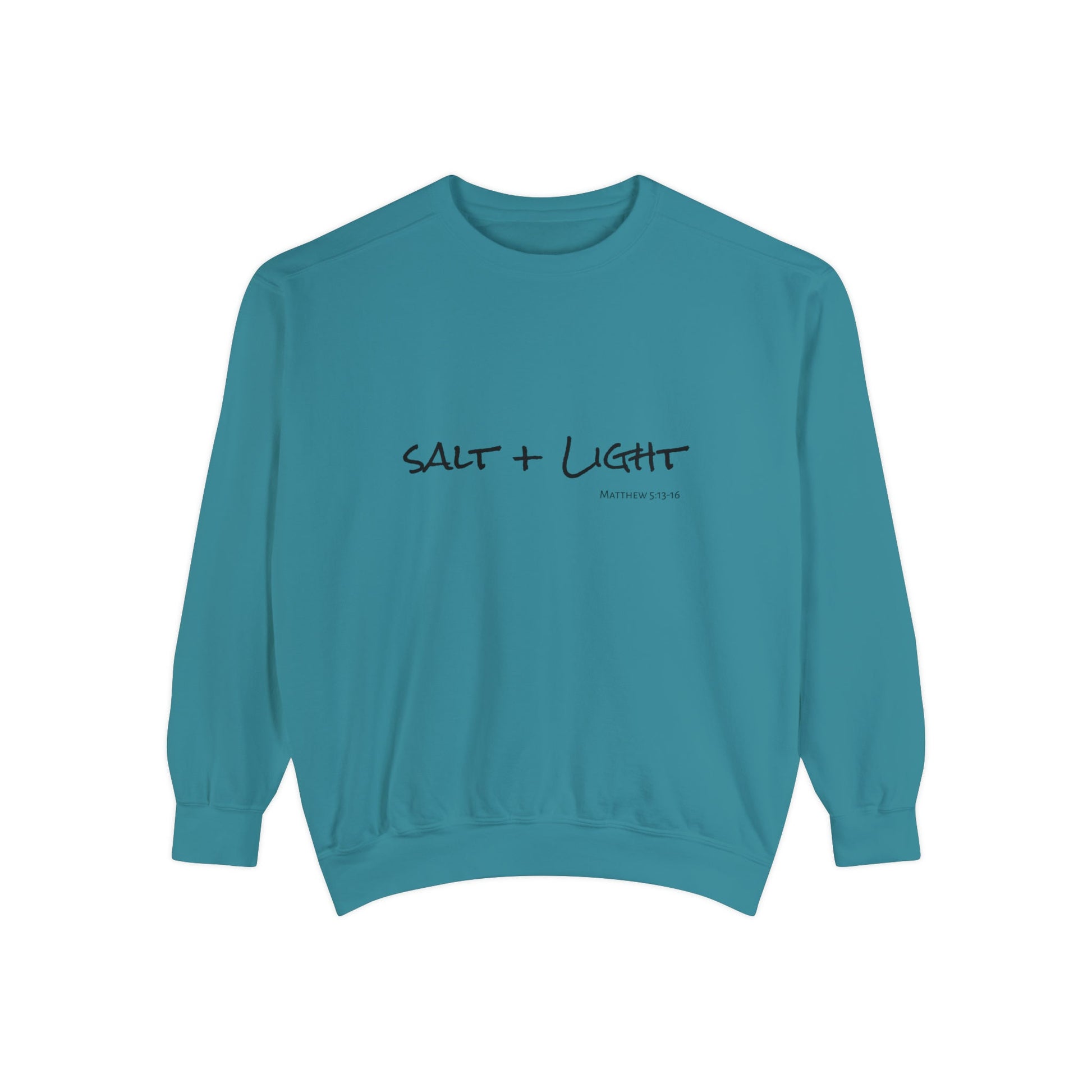 Salt + Light Matthew 5:13 Sweatshirt, Bible Verse Shirt in Comfort Colors, Christian Apparel Salt + Light scripture quote