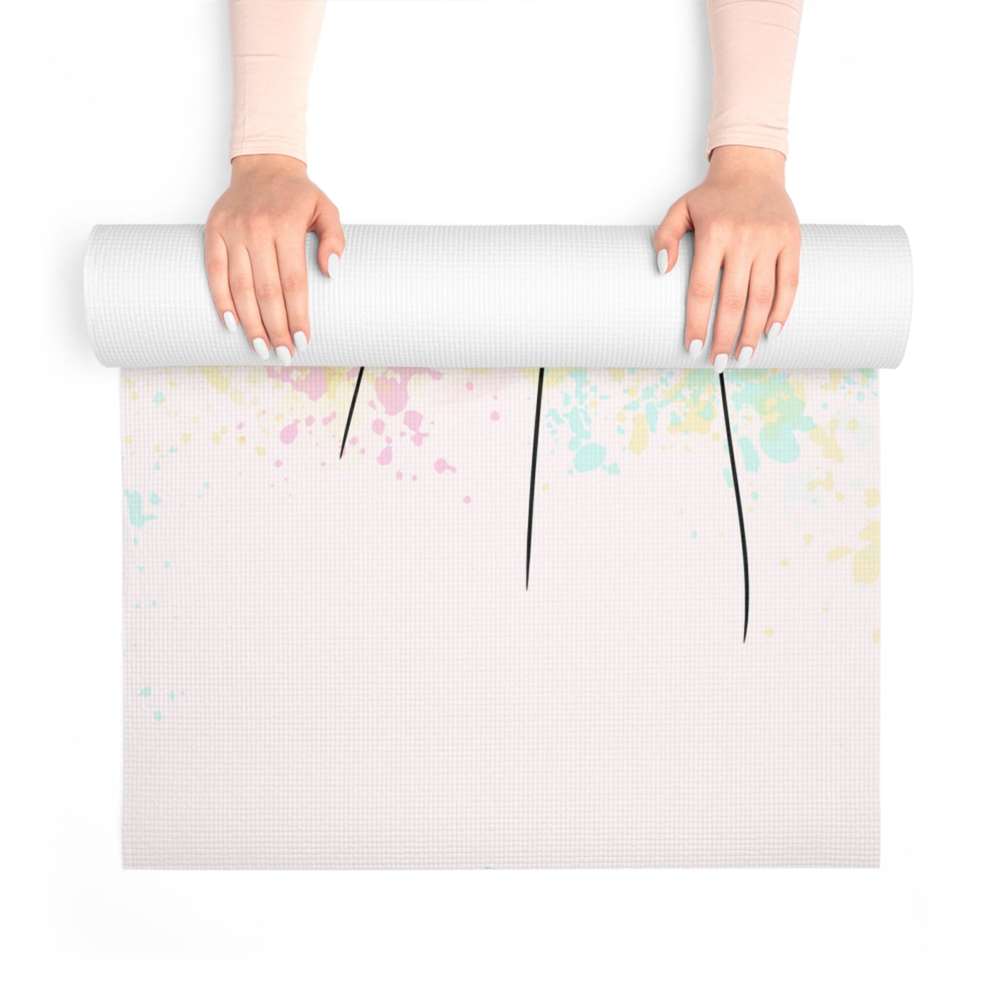 SHE Yoga Mat, Her/ Hers Yoga Mat, strong woman floral design foam yoga