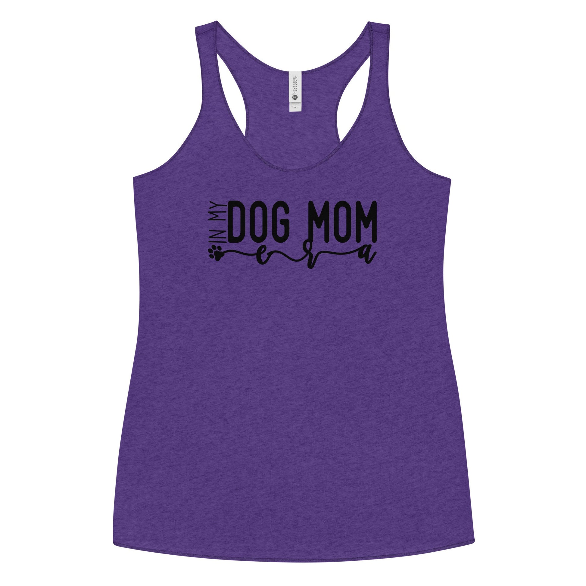 Dog Mom Era Women&#39;s Racerback Tank, Fur Baby Shirt in Multiple Colors, Athletic Racerback Tank for Dog Moms