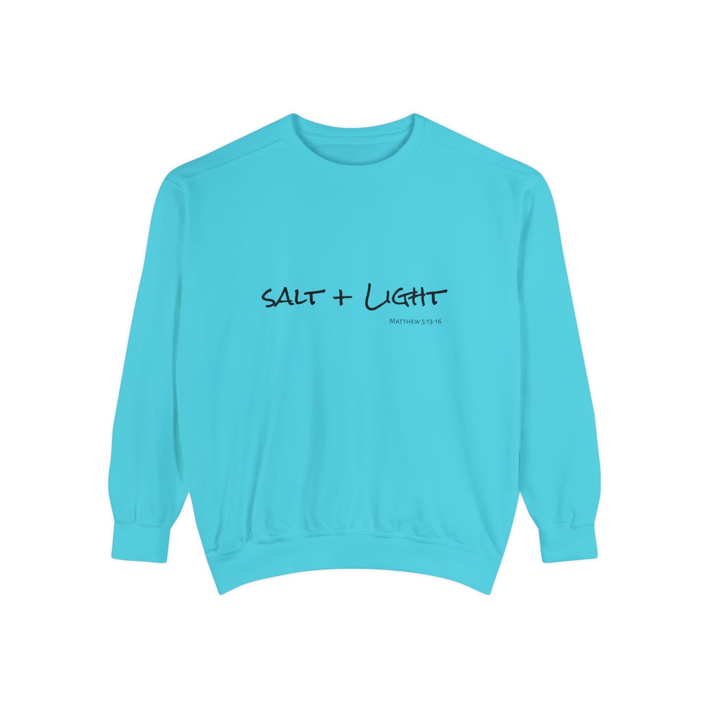 Salt + Light Matthew 5:13 Sweatshirt, Bible Verse Shirt in Comfort Colors, Christian Apparel Salt + Light scripture quote