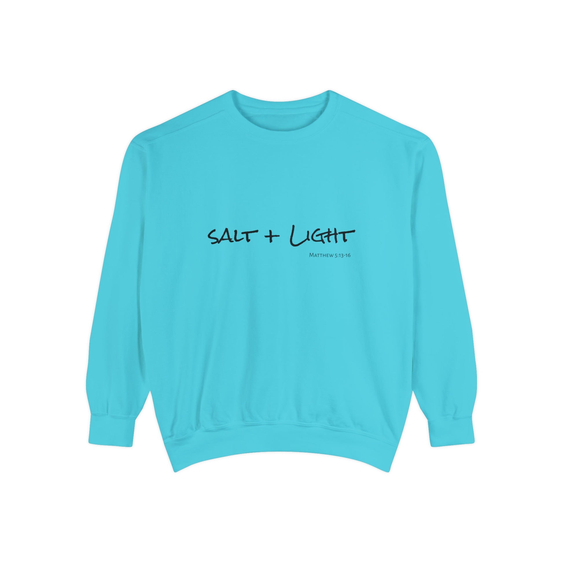 Salt + Light Matthew 5:13 Sweatshirt, Bible Verse Shirt in Comfort Colors, Christian Apparel Salt + Light scripture quote