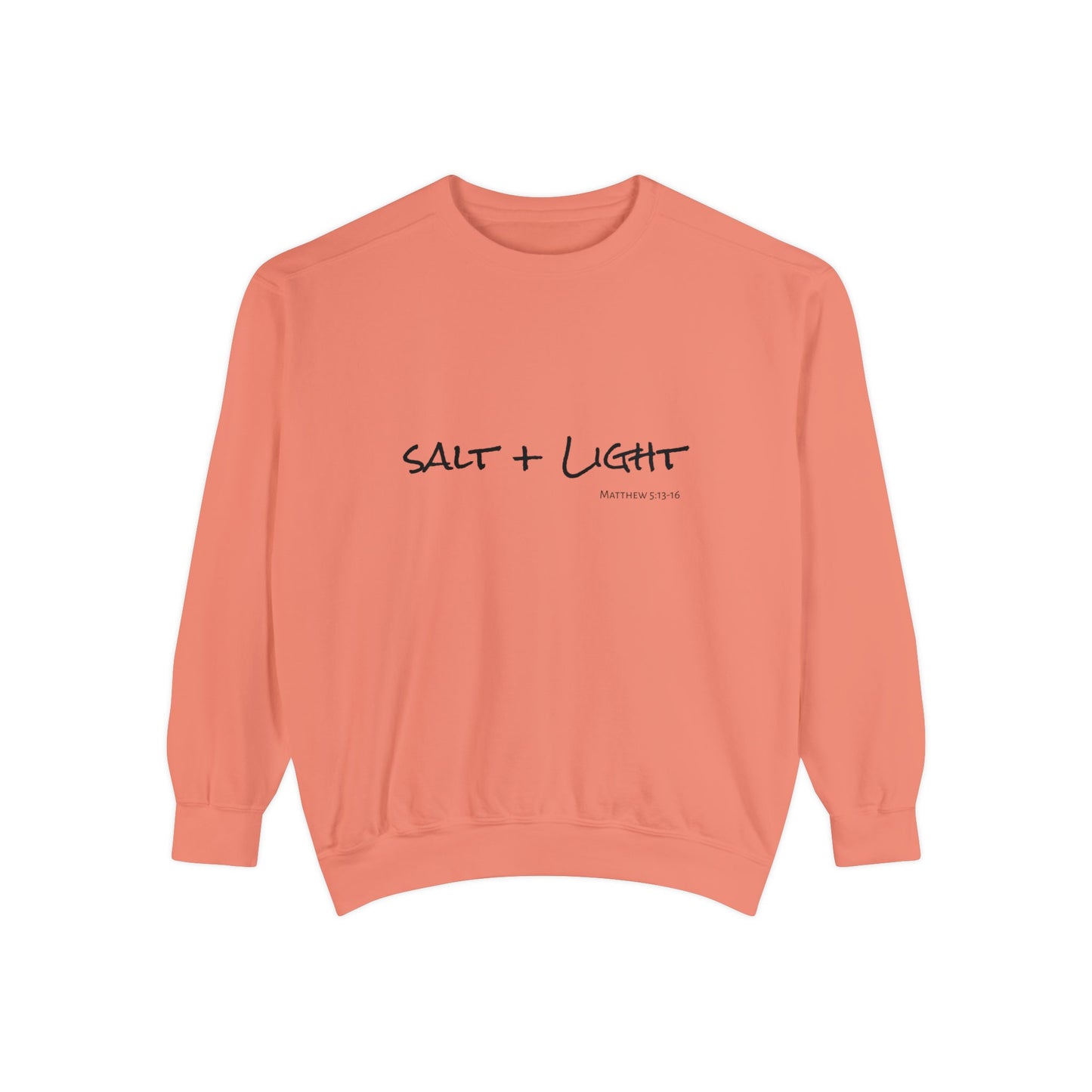 Salt + Light Matthew 5:13 Sweatshirt, Bible Verse Shirt in Comfort Colors, Christian Apparel Salt + Light scripture quote