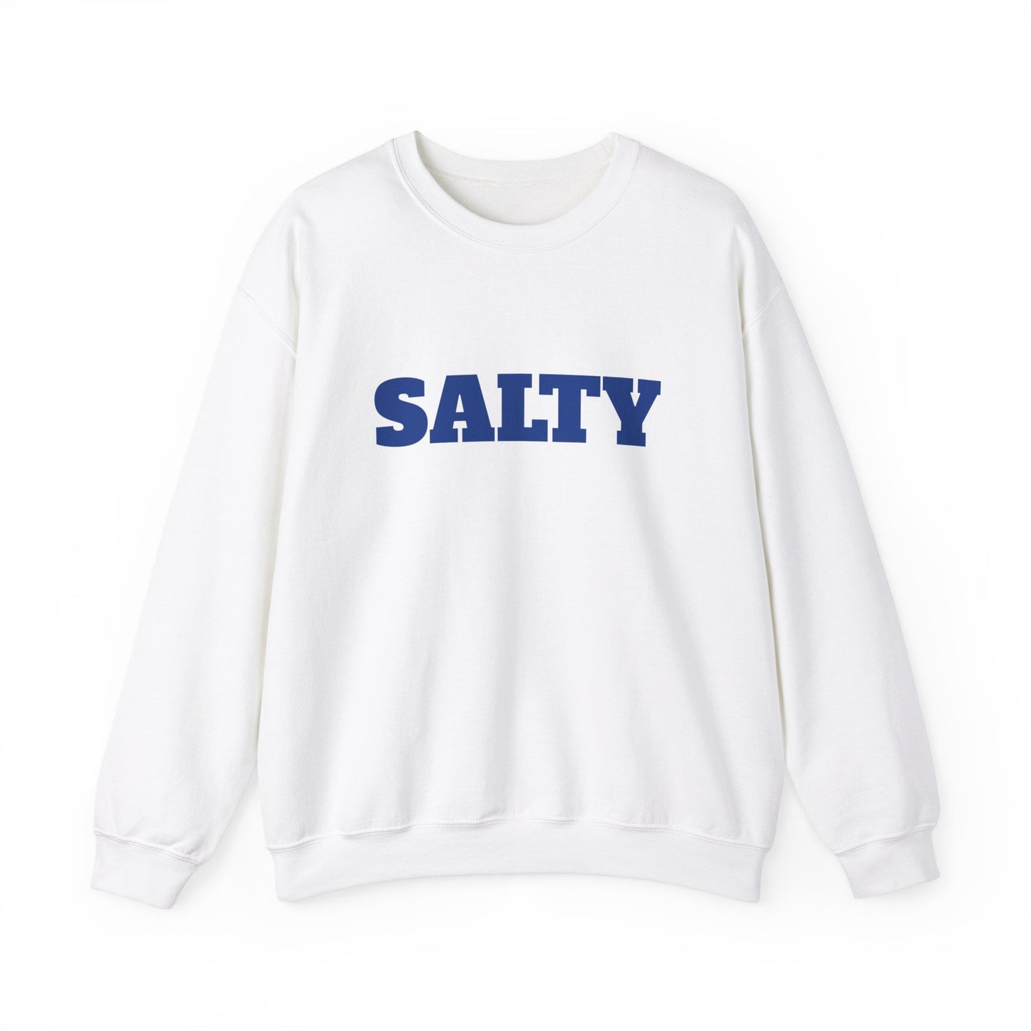 Salty Crewneck Sweatshirt, Christian apparel, Salt + Light Shirt, Matthew 5:13 Shirt in White and Blue, Christian SVG apparel