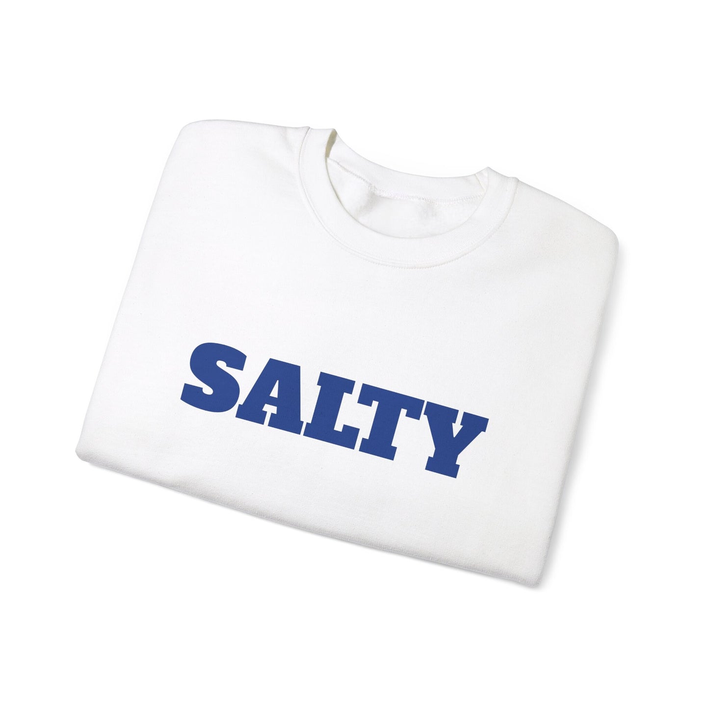 Salty Crewneck Sweatshirt, Christian apparel, Salt + Light Shirt, Matthew 5:13 Shirt in White and Blue, Christian SVG apparel