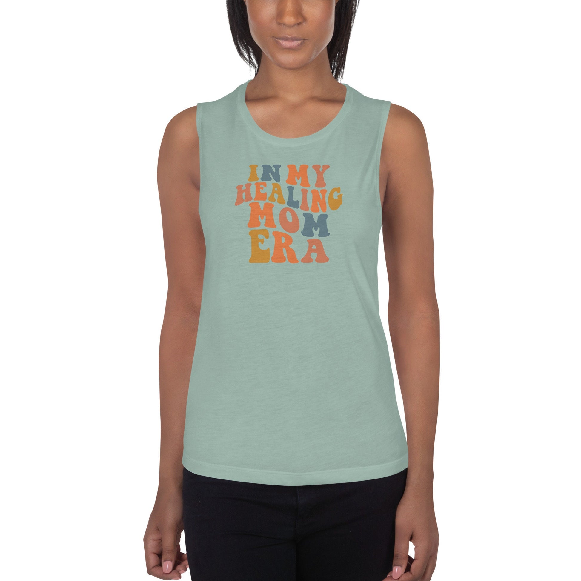 Healing Mom Era Tank Top, Multiple Comfort Colors Tank, Flowy Mom Quote Tank Top