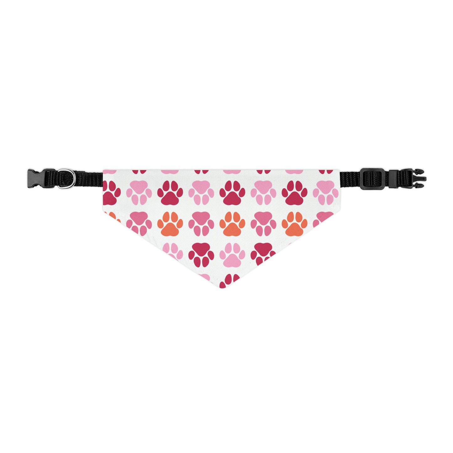 Dog Bandana Collar, Paw Prints in Pink and Red Bandana, Camping Bandana for Pets