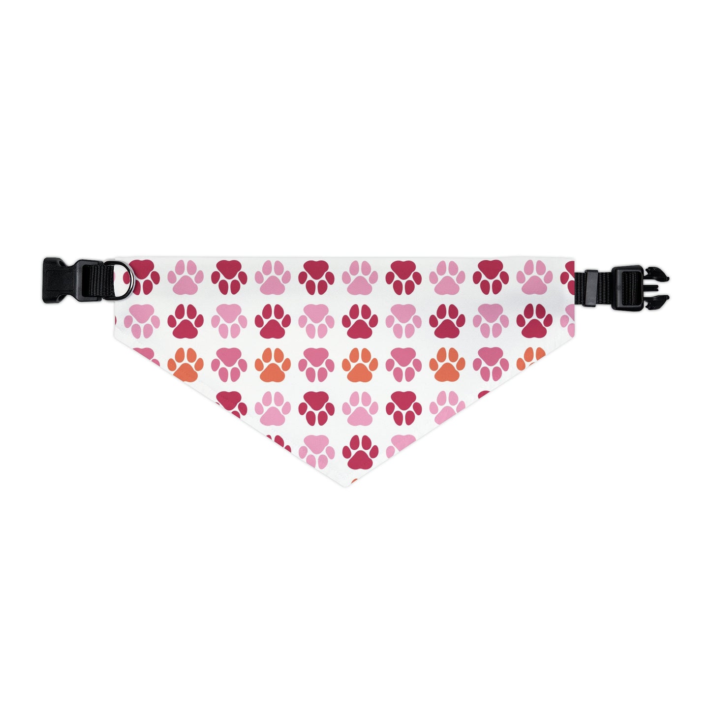 Dog Bandana Collar, Paw Prints in Pink and Red Bandana, Camping Bandana for Pets