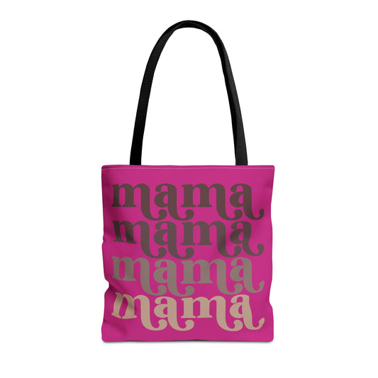 Mama Tote Bag, Multiple Sizes Beach or Grocery Tote Bag for Mom, Raspberry Tote Bag