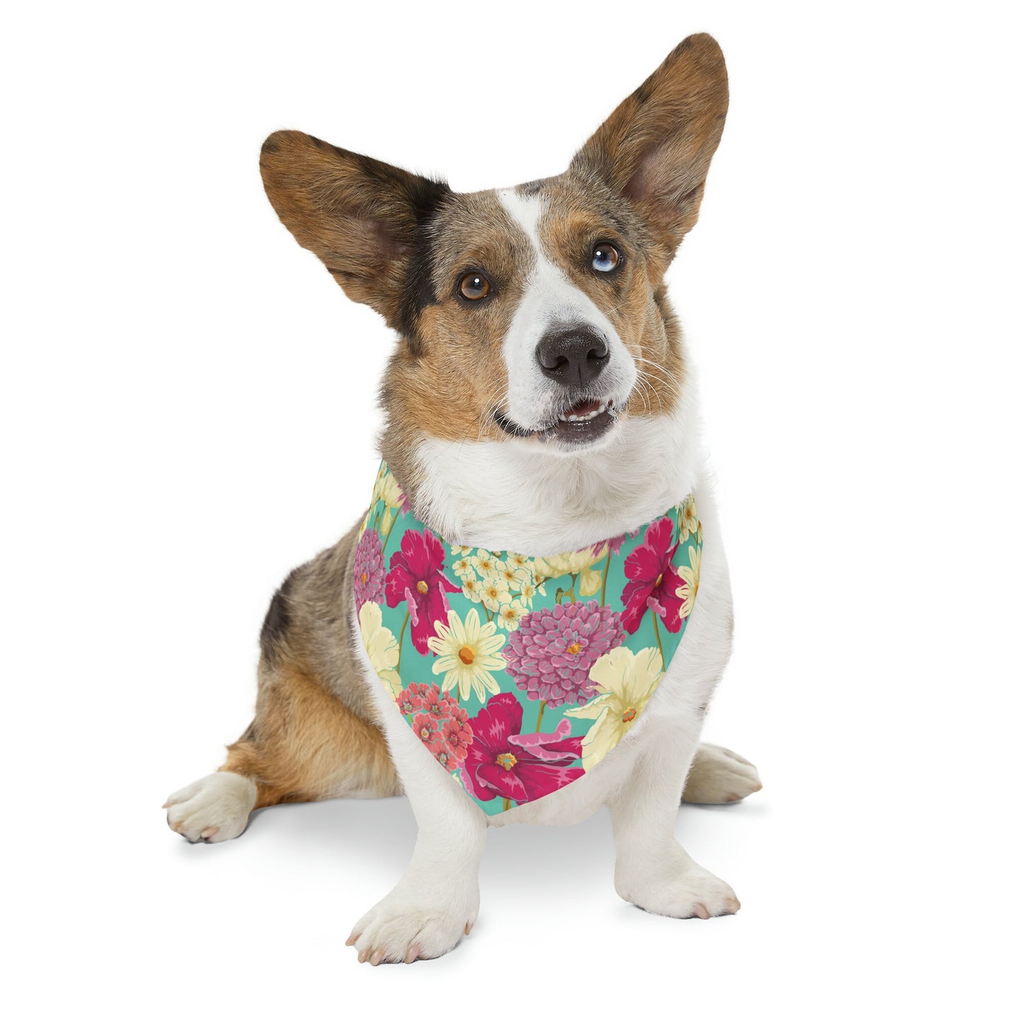 Pet Bandana Collar, Dog Camping Bandana Collar, Floral Design Dog Bandana multiple sizes