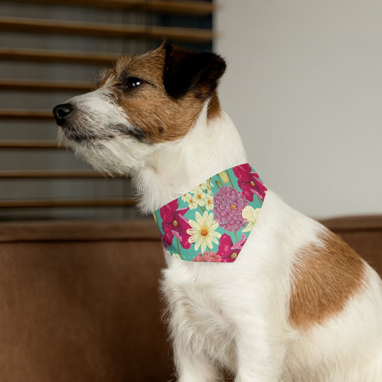 Pet Bandana Collar, Dog Camping Bandana Collar, Floral Design Dog Bandana multiple sizes