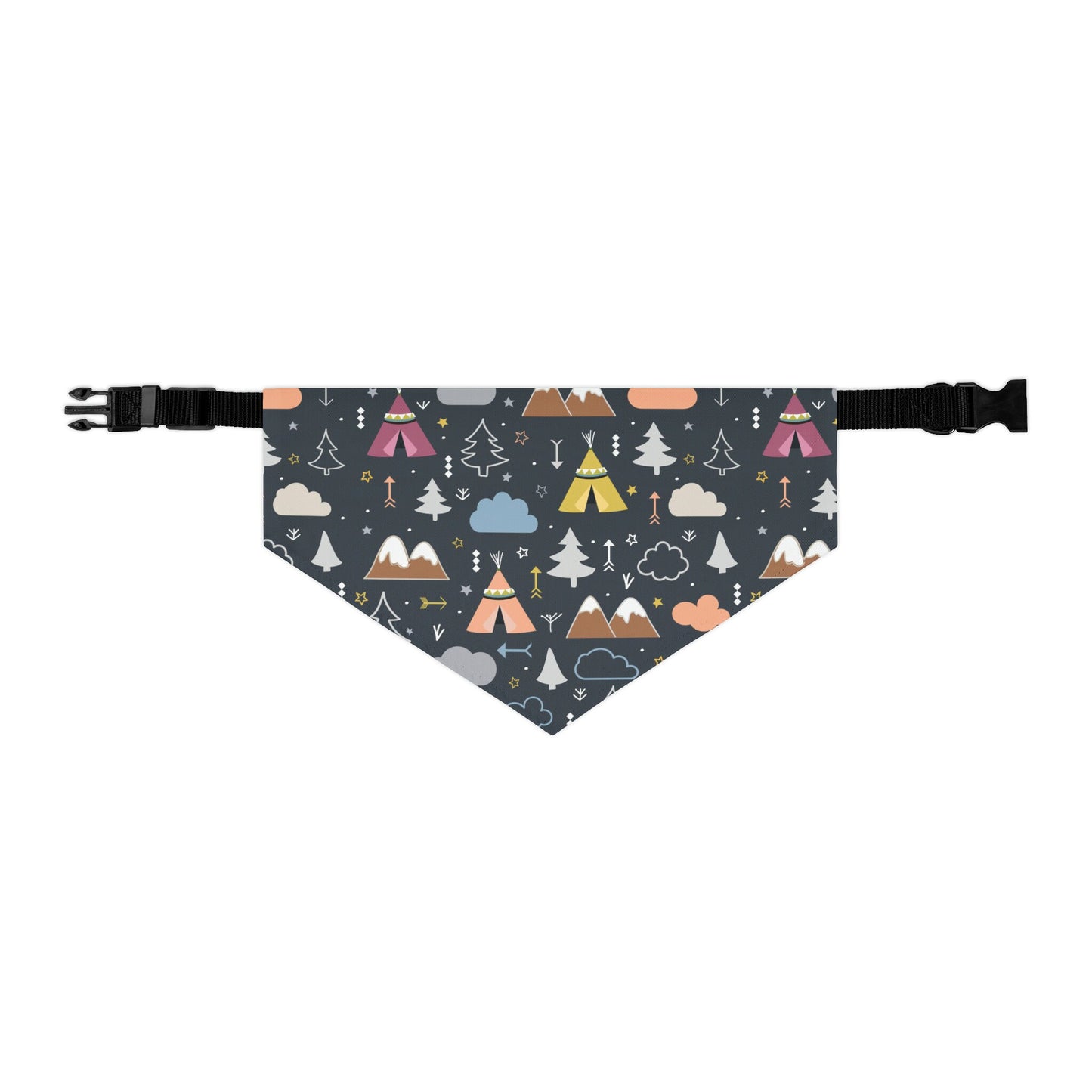 Camping Pet Bandana Collar, Small to Extra Large Size Collar, Pet Accessories with fun prints, clip closure for secure fit