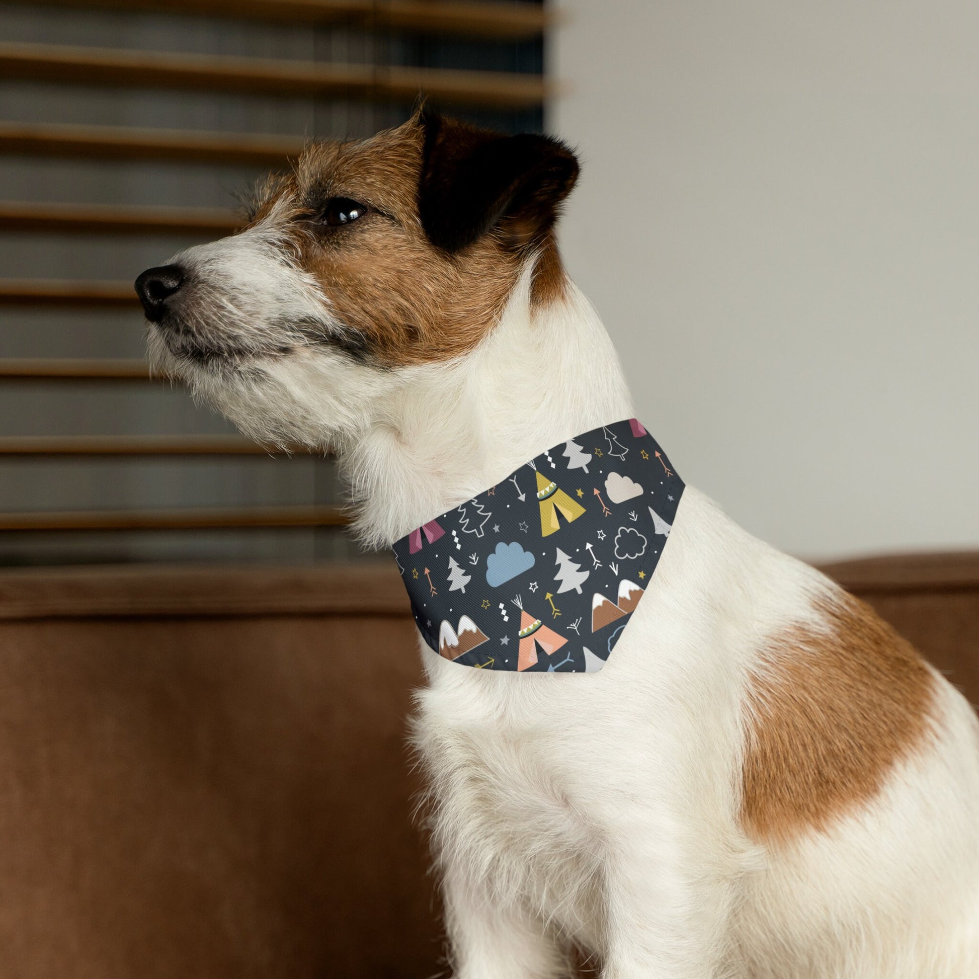 Camping Pet Bandana Collar, Small to Extra Large Size Collar, Pet Accessories with fun prints, clip closure for secure fit