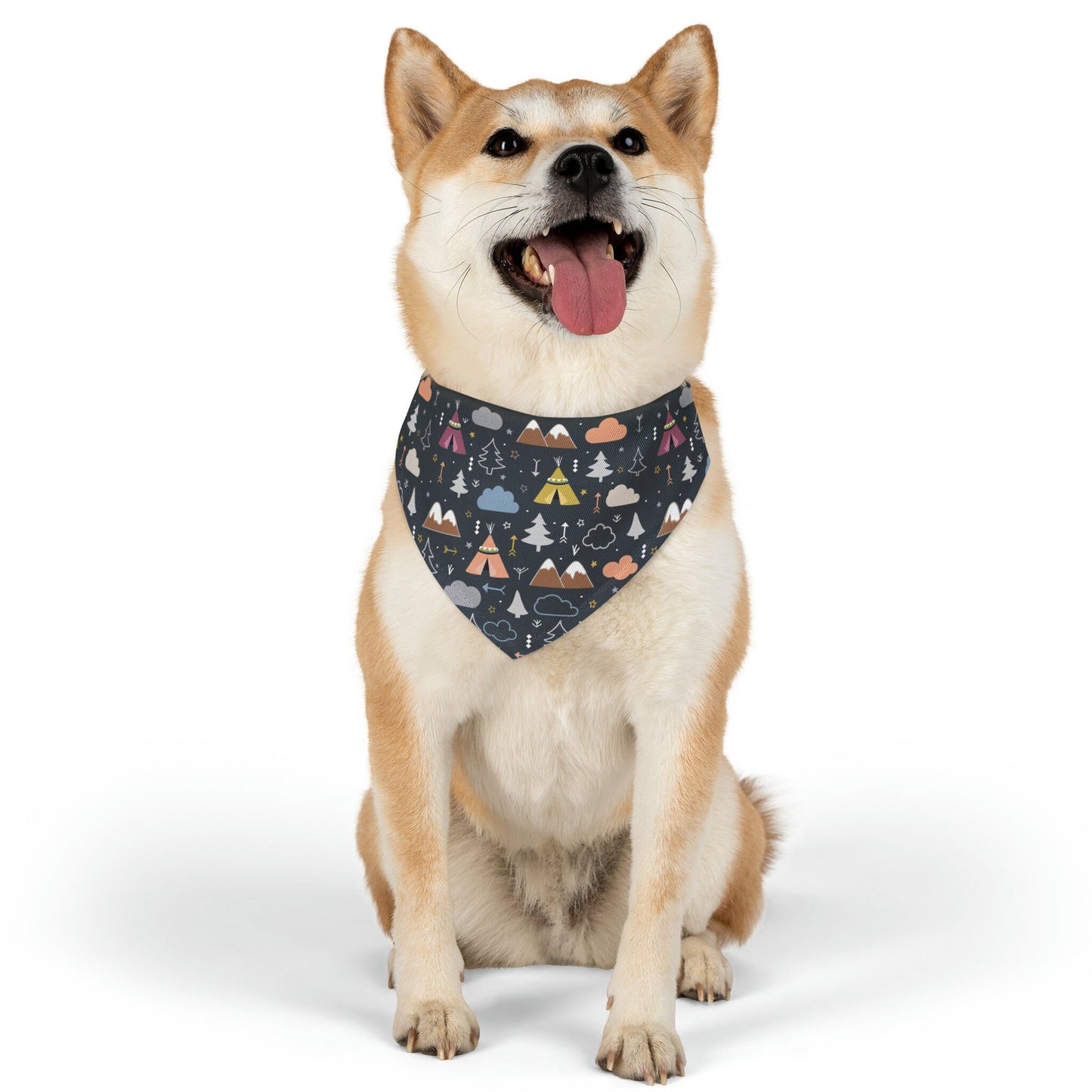 Camping Pet Bandana Collar, Small to Extra Large Size Collar, Pet Accessories with fun prints, clip closure for secure fit