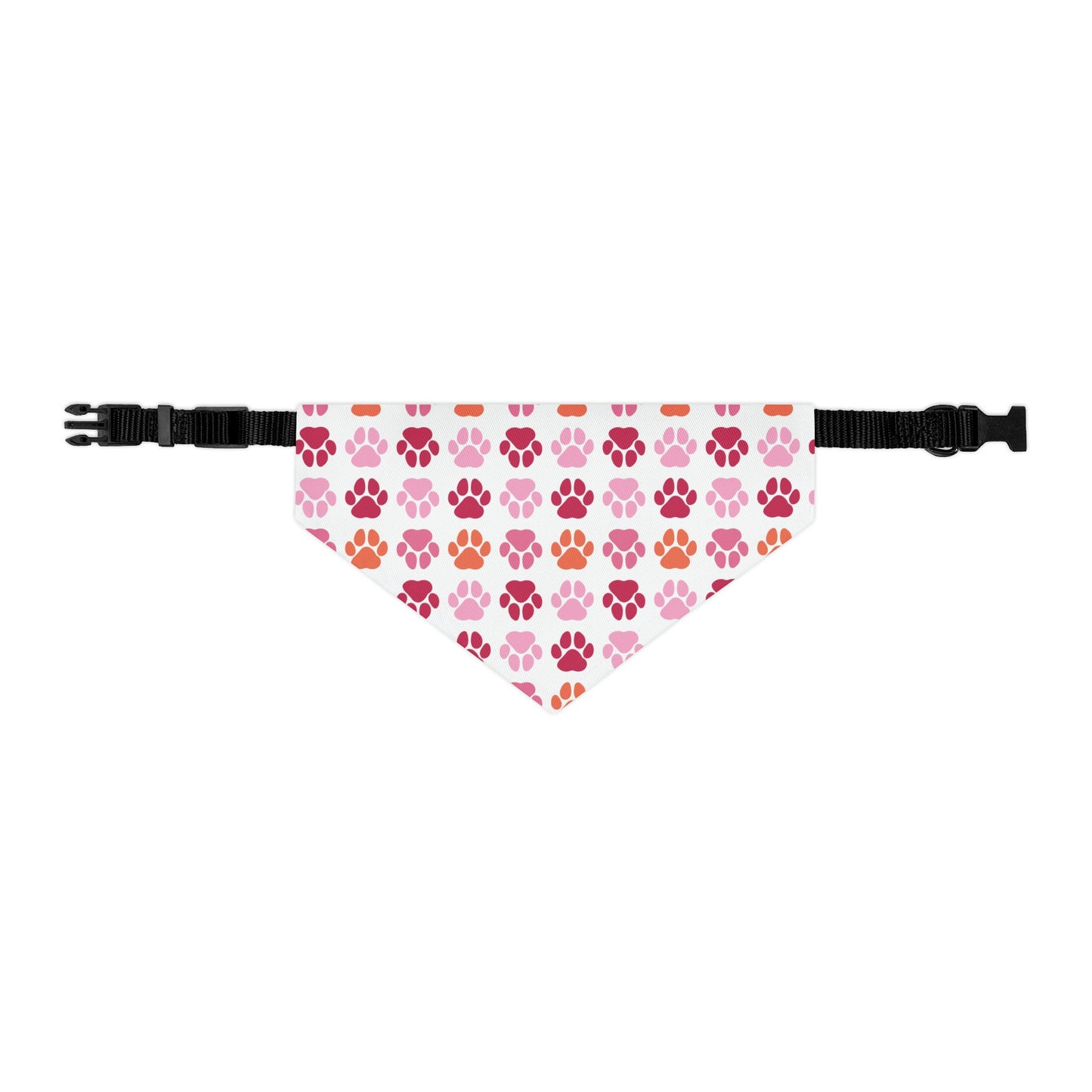 Dog Bandana Collar, Paw Prints in Pink and Red Bandana, Camping Bandana for Pets