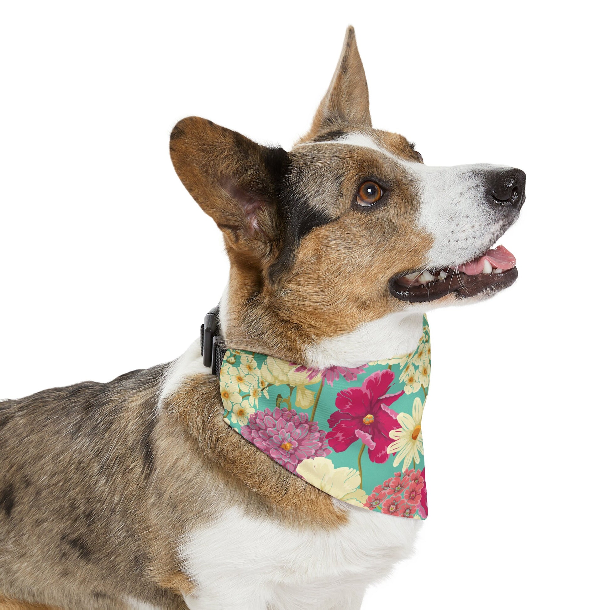 Pet Bandana Collar, Dog Camping Bandana Collar, Floral Design Dog Bandana multiple sizes