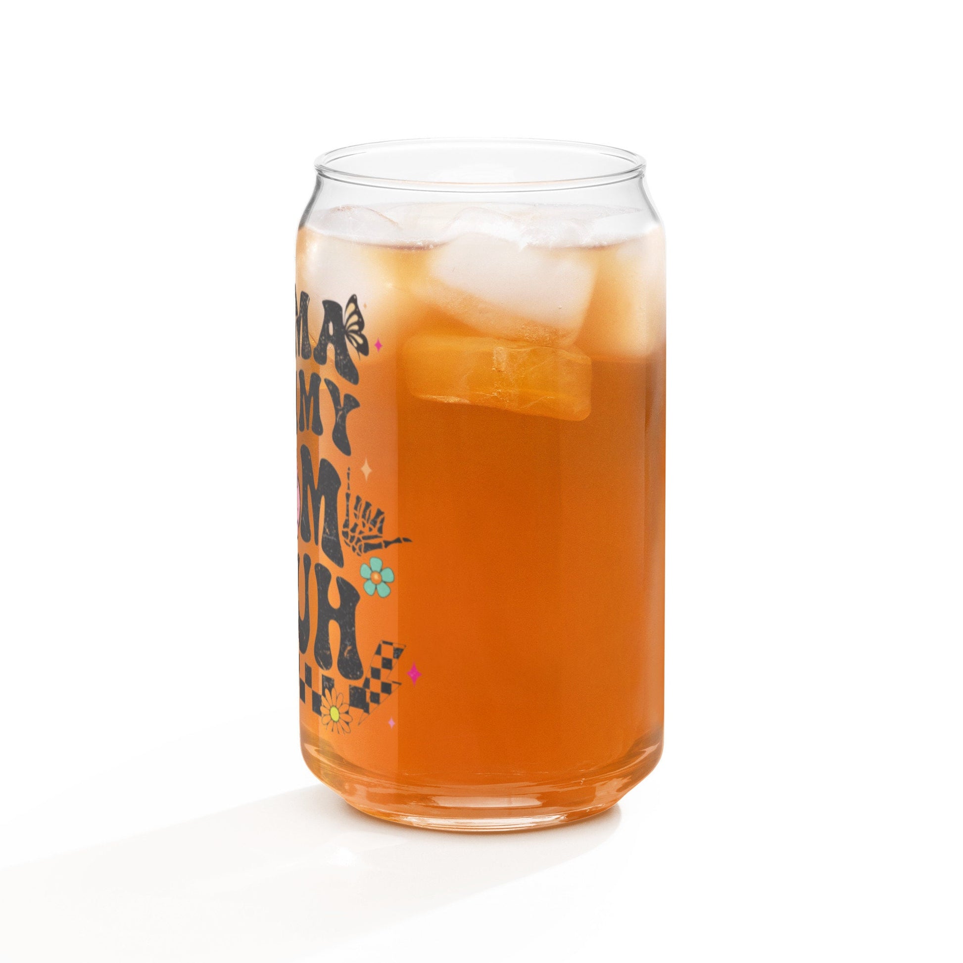 Mama Mom Bruh Can-shaped glass, Mother&#39;s Day Gift for mom, iced coffee glass tumbler